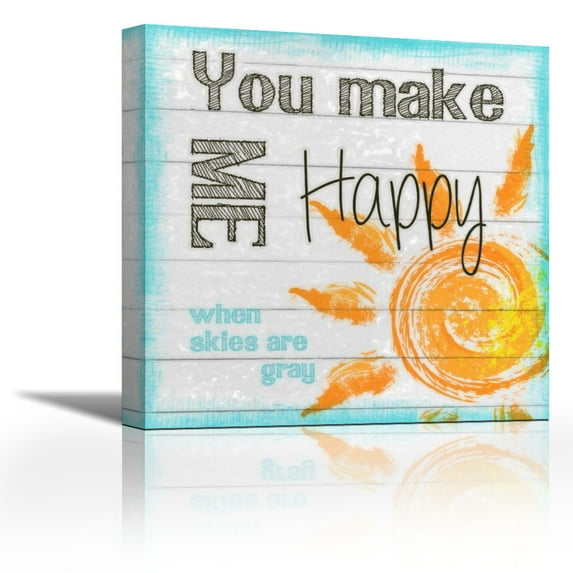 YOU MAKE ME HAPPY - Contemporary Fine Art Giclee on Canvas Gallery Wrap - wall décor - Art painting - 24 x 24 Inch - Ready to Hang