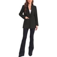 thumbnail image 2 of INSPIRE CHIC Women's Long Sleeve  Lapel Collar V Neck Open Front Lined Work Office Blazer Two Pockets XL Black, 2 of 6