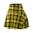 thumbnail image 5 of labakihah plaid skirts for women women fashion casual lattice printing a-line mini skirt yellow, 5 of 8