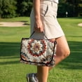 thumbnail image 4 of COEQINE Golf Cart Seat Cushion Cover, Portable Design Folds with Handle, Universal Fit 51.2x30.3", Quilted Comfort Padding with 4 Pockets, for 2/4 Person Seats, Bohemian Flower, 4 of 8