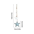 thumbnail image 2 of Ocean Style Wooden Wall Hanging Blue White Stripe Fish Seahorse Starfish String Decor Mediterranean Theme for Bathroom Balcony Fishing Net Backdrop, 2 of 3