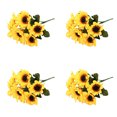 thumbnail image 2 of Cateissary 4 Uds. De girasoles artificiales con tallos, arreglos de flores falsas para exteriores, decoración de ramo para paisajismo exterior, Decoración 7 cabezas, 2 of 6