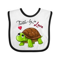 Inktastic Turtle-ly in Love Cute Valentine Turtle Boys or Girls Baby Bib