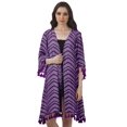 thumbnail image 1 of Moomaya Womens Cover Ups For Swimwear Georgette Printed 3/4 Sleeve Fringes Shrug, 1 of 6