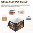 thumbnail image 7 of Foldable Fabric Storage Bin With Handle Collapsible Basket Box Storage With Lid Organizer Skull Pumpkins, 7 of 7