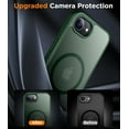 thumbnail image 6 of KOMI Designed for iPhone 16e Case, Magnetic Translucent with 2PCS Tempered Glass Screen Protector Anti-Fingerprint Anti-Scratch Phone Case for iPhone 16E 2025 6.1'', Green, 6 of 7