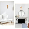 thumbnail image 6 of 1pc Wood Cross Wall Hanging Decoration for Religious Church Decoration Dark Orange 255x130x19mm Hole: 17.5x6.5mm, 6 of 9