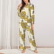 thumbnail image 2 of Fotbe Cartoon Honey Pot Bee Sunflower Conjunto de Pijama de Manga Larga para Mujer con Estampado, Ropa de Dormir de 2 Piezas, Conjunto de Casa Suave y Cómodo con Bolsillos-Large, 2 of 7