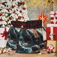 thumbnail image 6 of Rocae Wave Ocean Animal Shark Print Christmas Drawstring Linen Gift Bag with Drawstrings Treat Bag Goody Present Bags for Christmas Party Favor, 6 of 8