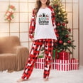thumbnail image 4 of Odeerbi Christmas Pajamas for Family Holiday Long Sleeve Family Christmas Pajamas Matching Sets Mom Casual Printed Top Pants Outfits Loungewear Two-Piece Sleepwear Xmas PJs Set Red, 4 of 5