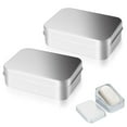thumbnail image 2 of Yuarrent Sellado de almacenamiento de lata cuadrado con borde , 2 pack/lote, previene la contaminación para jabón y viajes metálico Juegos de accesorios de baño, 2 of 6