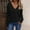 Black, variant on Holzkary Long Sleeve Shirts for Women Tops V Neck Casual Top Comfortable Shirt Soft Basic Tees Women Blouses V Neck Loose Casual and Fashionable Long Sleeved T Shirt Button Top Black L