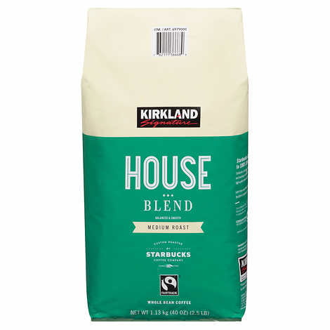KS House Blend Coffee, Medium Roast, Whole Bean, 2.5 lbs