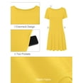 thumbnail image 4 of Chiclily Women's Summer Dresses Casual T Shirt Dresses Light Yellow XL Short Sleeve Flowy Beach Sundress with Pockets, 4 of 9