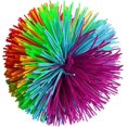 thumbnail image 2 of Bola fibrosa grande del arco iris de 4,5 pulgadas de silicona que rebota la bola de malabares esponjosa, arco iris de la bola de la tensión del mono -, 2 of 3