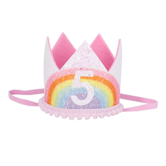 1pc Adorable Baby Birthday Hat cumpleaños Rainbow Crown Band Fiest Photo Prop