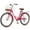Rose Red, variant on VIRIBUS Women's Bike 24" Beach & City Cruiser Bicycle with 7 Speed Basket Pink