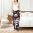 thumbnail image 4 of Disketp Patriotic Boxing Bear Art Women's Comfy Pajama Pants Casual Drawstring Palazzo Lounge Wide Leg Pants-XX-Large, 4 of 6