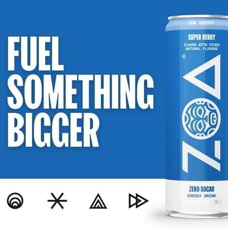 ZOA SUPER BERRY ZERO SUGAR  SODA, 12 FL OZ ALUMINUM CAN, 0.0% ABV