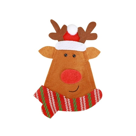 

Christmas Silverware Holders Cutlery Spoon Folk Bag Utensil Organizer Snowman Santa Tableware Pocket Set round Table Mats Lace Dinning Table Place Mats 8 Dining Mat Fall Table Mats round Plate Mat