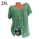 thumbnail image 1 of Camiseta de mujer con cuello en V, manga corta, camiseta de verano informal estampada, verde, XXL sidaley  AP001653-13, 1 of 5