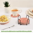 thumbnail image 6 of Haosy Set of 6 Drink Woven Coaster with Holder Heat Resistant Non-Slip Bar Coasters 4 Inches Elegant Coral Flower Plant, 6 of 7