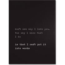 Trademark Fine Art Megan Romo Why I Love You 30” x 20” Typography Canvas Art Prints