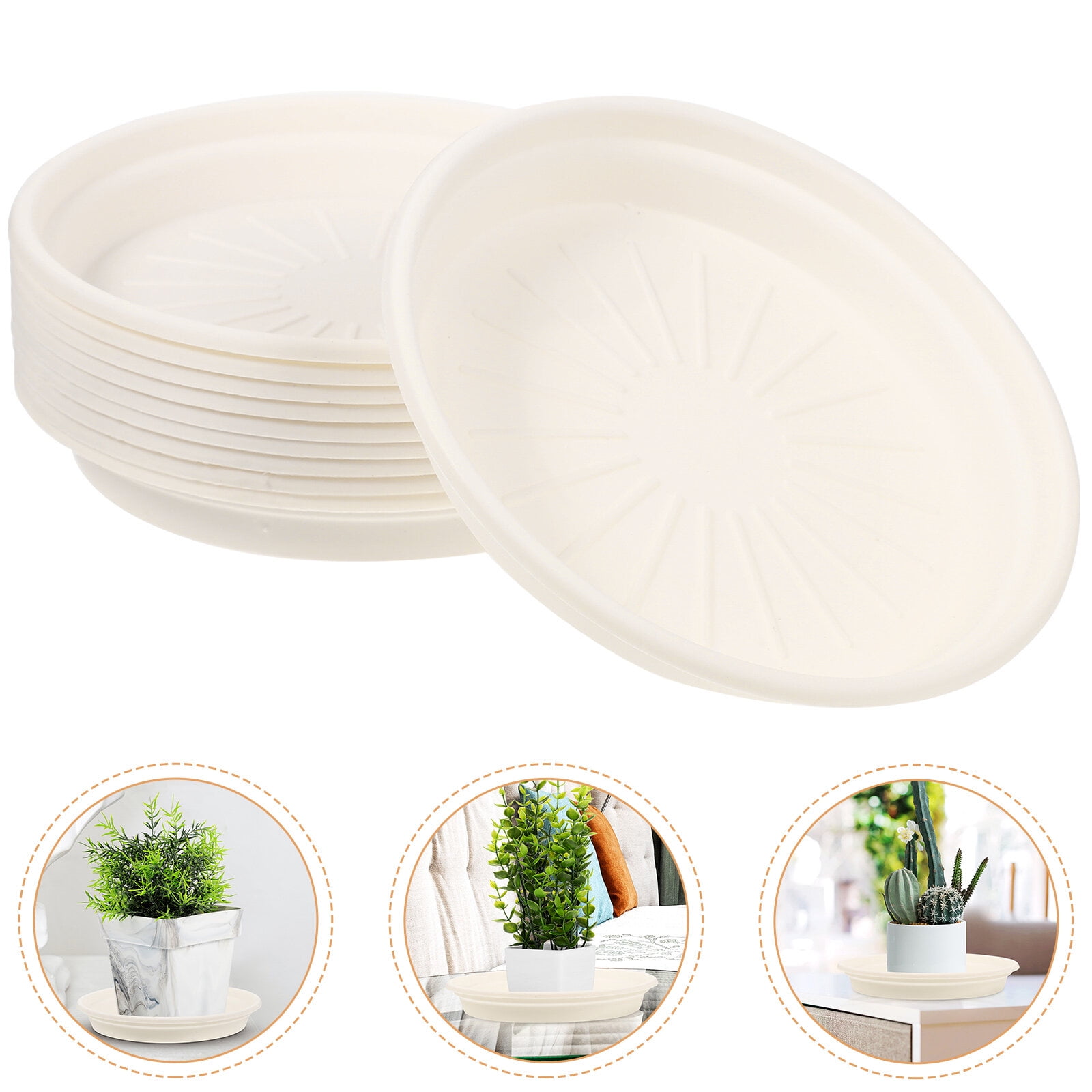 10Pcs Plant Saucer Heavy Duty Plastic Plant Tray Planter Drip Trays for