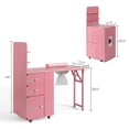 thumbnail image 2 of Ktaxon Foldable Nail Desk w/Dust Collector, Manicure Table for Nail Tech, Pink, 2 of 11