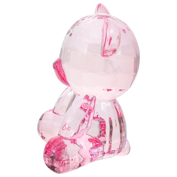 FUEENIRVA Adorable Bear Decoration Bear Figurine Pink Acrylic Statue for Home Decor 1Pack