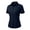 Navy Blue, variant on Womens Button Down Shirts Stretch Short Sleeve Dress Shirts Business Work Fitted Collared Office Basic Blouse