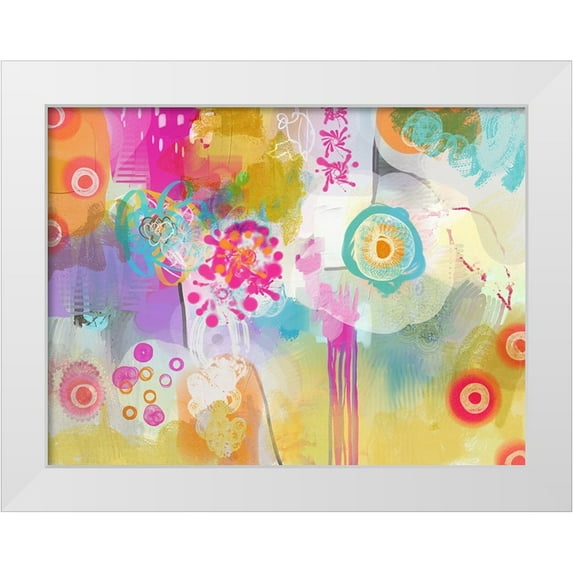 Auda, Christine 24x19 White Modern Wood Framed Museum Art Print Titled - Wildflowers III