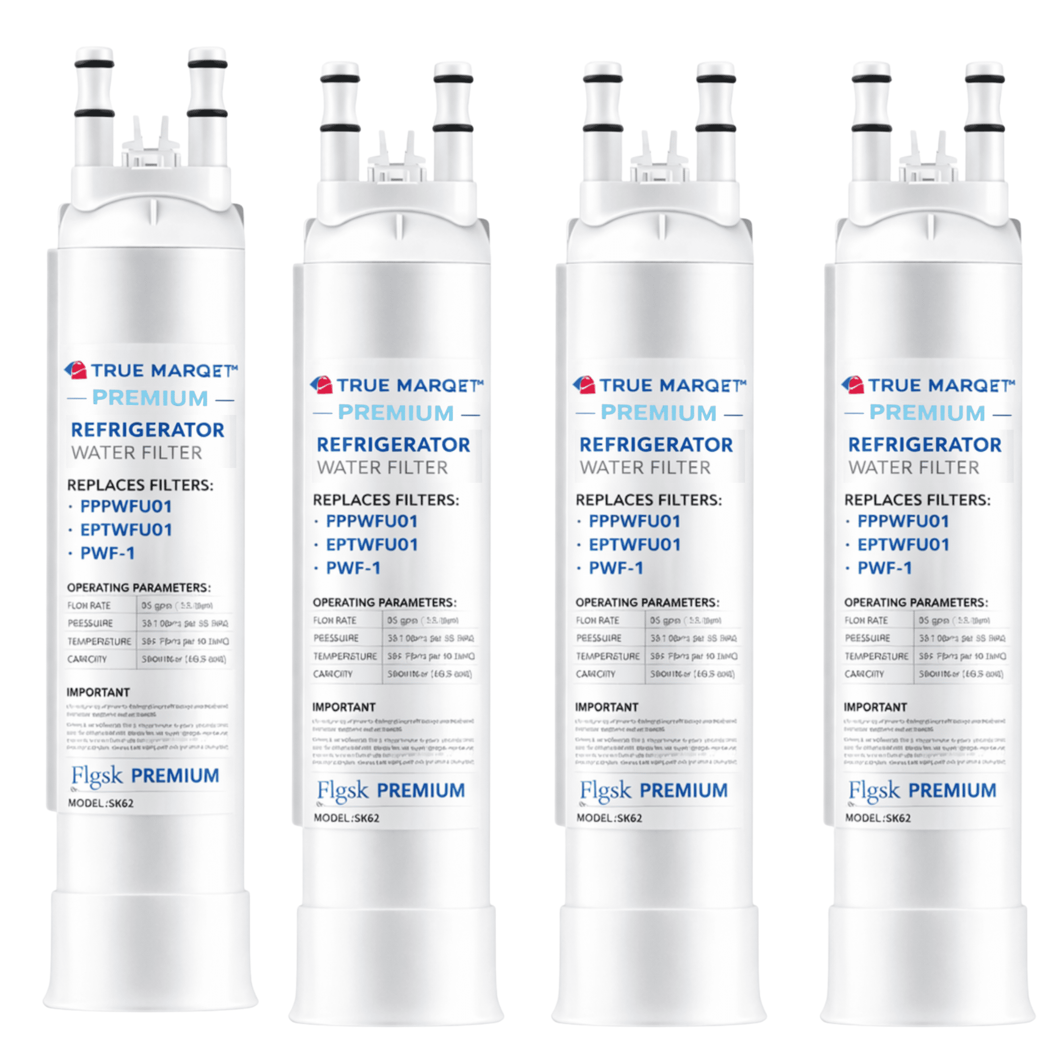 2 Pack Flgsk Water Filter Replacement For Frigidaire® FPPWFU01, Electrolux® EPPWFU01, PureAdvantage PurePour® PWF-1