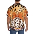 thumbnail image 3 of Xecao Fall Farmhouse Pumpkins1 Men's Casual Short-sleeved Shirt, a button-up collared shirt with a pocket-XX-Large, 3 of 5
