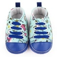 thumbnail image 2 of Baby Lace Up Floral Canvas Sneakers Crib Shoes Infants Soft Sole Prewalkers 0-18M, 2 of 5