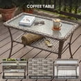 thumbnail image 5 of POCASSY Wicker Outdoor Coffee Table, 19.7"*37.8" Tempered Glss Top Gray Rattan Outdoor Coffee Table with 2-Layer Storage Furniture Tables for Garden,Porch,Backyard, 5 of 6