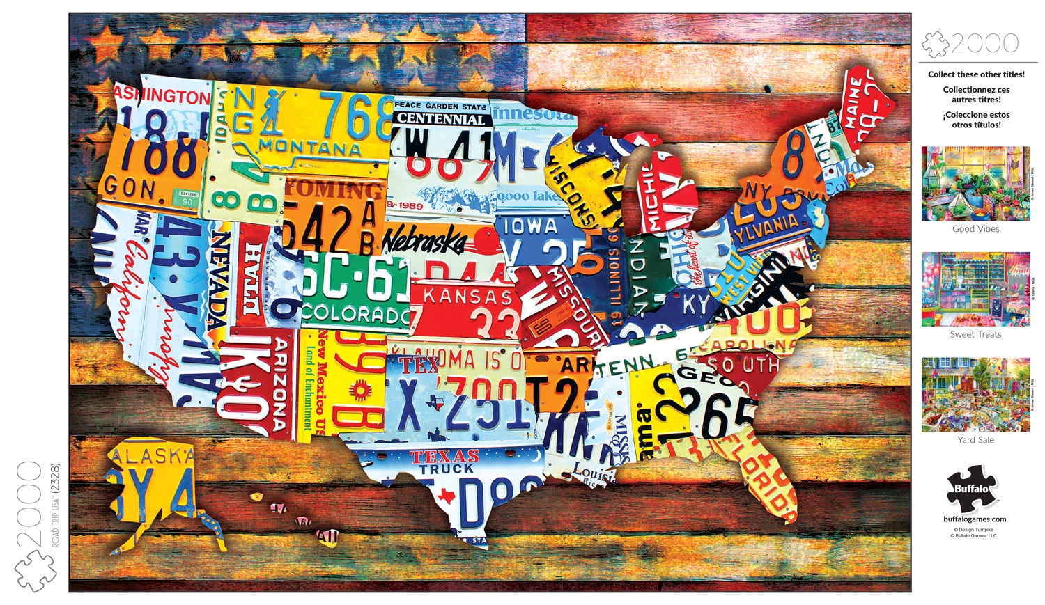 Buffalo Games 2000-Piece Road Trip USA Interlocking Jigsaw Puzzle