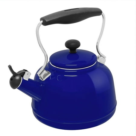 Chantal Tea Kettle - Chantal 1.7 Quart Durable Enamel on Steel Vintage Stovetop Tea Kettle, Blue