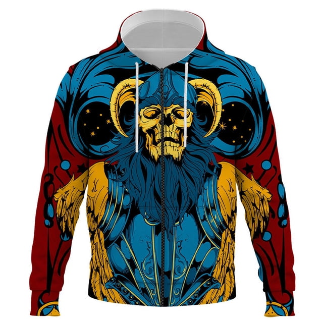 Sudadera con capucha y cremallera para hombre y mujer, ropa de calle con estampado 3D de calavera, estilo Harajuku, informal, primavera y otoño, 2024
