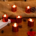 thumbnail image 2 of LED Red Candle 6Pcs/Set Flameless Candle Tea Lights Valentine Wedding Christmas Birthday Layout Decora(with Button Battery), 2 of 6