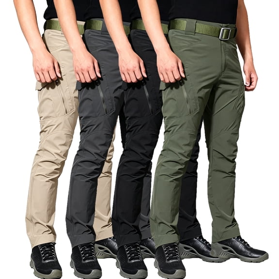 Men's Cargo Pants Regular Fit Multi Pocket Hiking Outdoor Trousers S-XXL