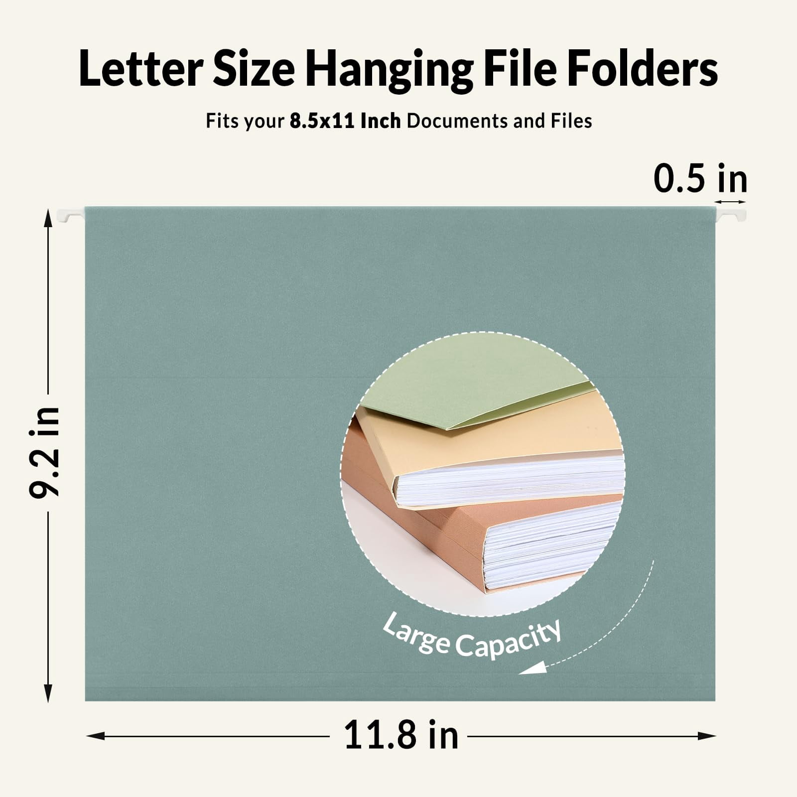 Hanging File Folders  50 Pack Letter Size With 1/5-cut Tabs Stay Organized For Your Home And Office Bulk Documents Paper 10 Pastel Colors