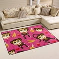 thumbnail image 2 of Coolnut Lightweight Soft Area Rugs 31x20 Inch, Kids Monkey and Banana Floor Mat Doormat for for Rooms Entrance Hardwood Floor Living Room 2'7" x 1'8"） Nursery Rugs, 2 of 6
