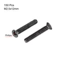 thumbnail image 2 of Uxcell M2.5 x 12mm Phillips Screw Fastener Black Zinc Plated 150 Pack, 2 of 5