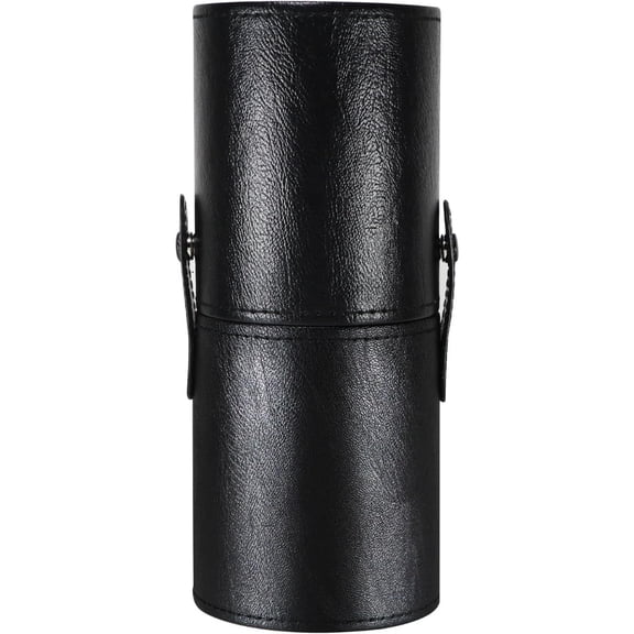 Portable Makeup Brush Case,Pu Leather Makeup Brush Holder with Button,Travel Cup Storage Dustproof Makeup Cosmetic Bags for Women (Grass green)
