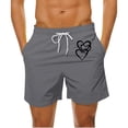 thumbnail image 2 of Mens Casual Pantalones Cortos en Forma de Corazón Impreso Cordón Bolsillo Playa, Poliéster Spandex para Primavera Verano Al Aire Libre Y Diario, 2 of 9