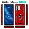 thumbnail image 2 of Compatible with Motorola Moto Edge Plus 2023 Case Built-in 360 Ring Holder Kickstand, Extreme Protection Military Armor Magnetic Car Dual Layer Protective Heavy Duty Phone Cover,Red, 2 of 7