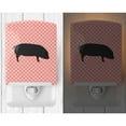 thumbnail image 2 of Caroline's Treasures BB7931CNL Devon Large Black Pig Pink Check Ceramic Night Light, 6x4x3", multicolor, 2 of 2