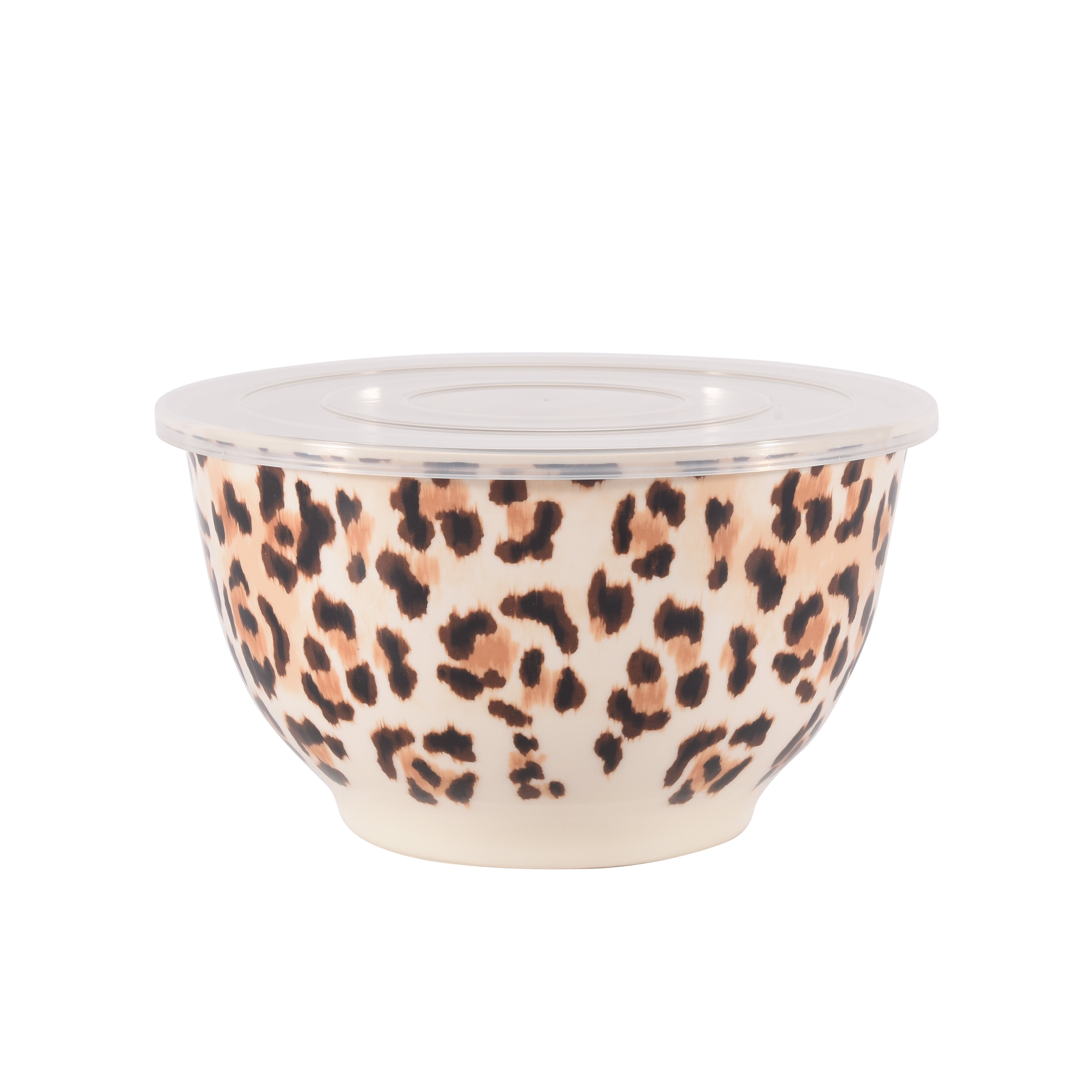 Better Homes Gardens 6 Piece Melamine Serving Bowl Set With Lids Cheetah Print Walmart Com Walmart Com