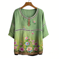 thumbnail image 5 of Long Sleeve Shirts for Women 2026 Spring Work Casual Loose Fit Satin V Neck Short Sleeve Shirts Blouse Outfit Tops, 5 of 5